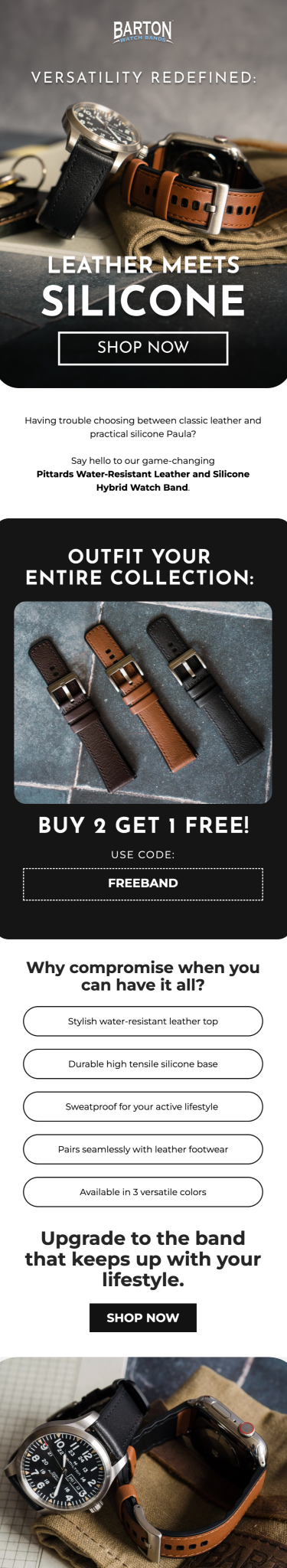 Barton watch email design for case study.