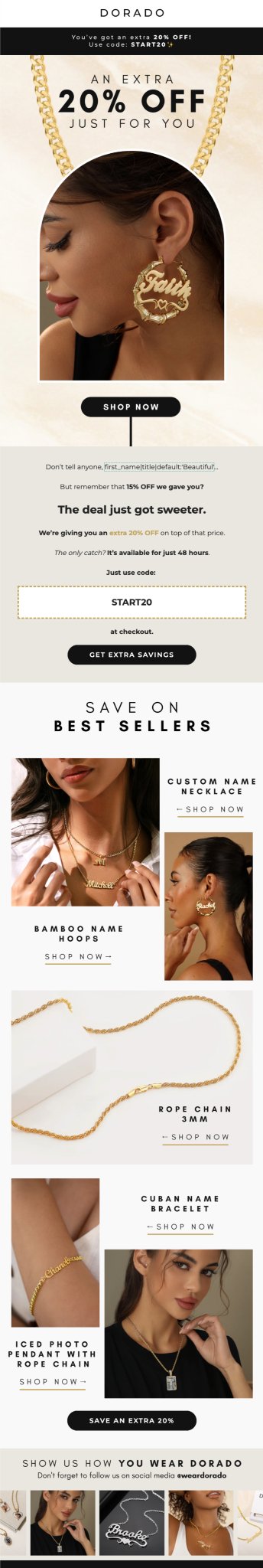 Dorado email design for case study.