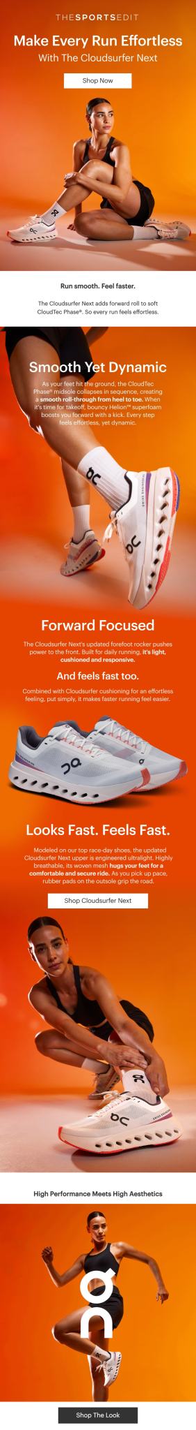 The Sports Edit email design for case study.