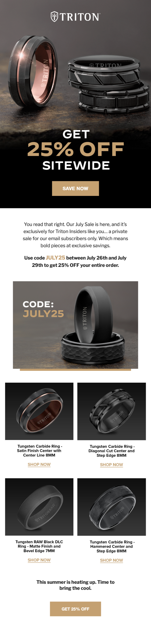 Triton email design for case study.