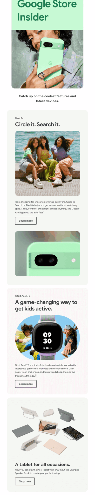 A colorful website page displaying multiple hues and shades across its layout and design features.