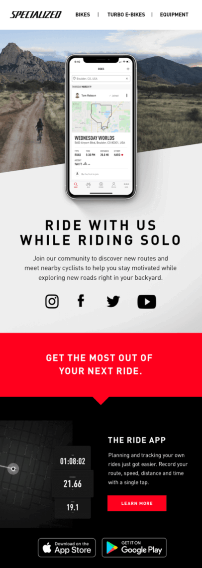 Email design featuring a newsletter subscription option prominently displayed.