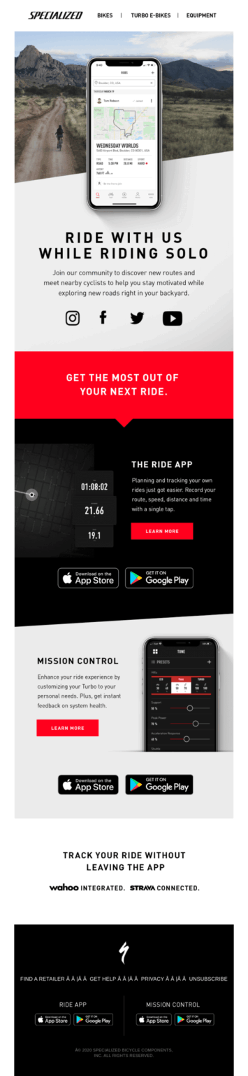 Email design featuring a newsletter subscription option prominently displayed.