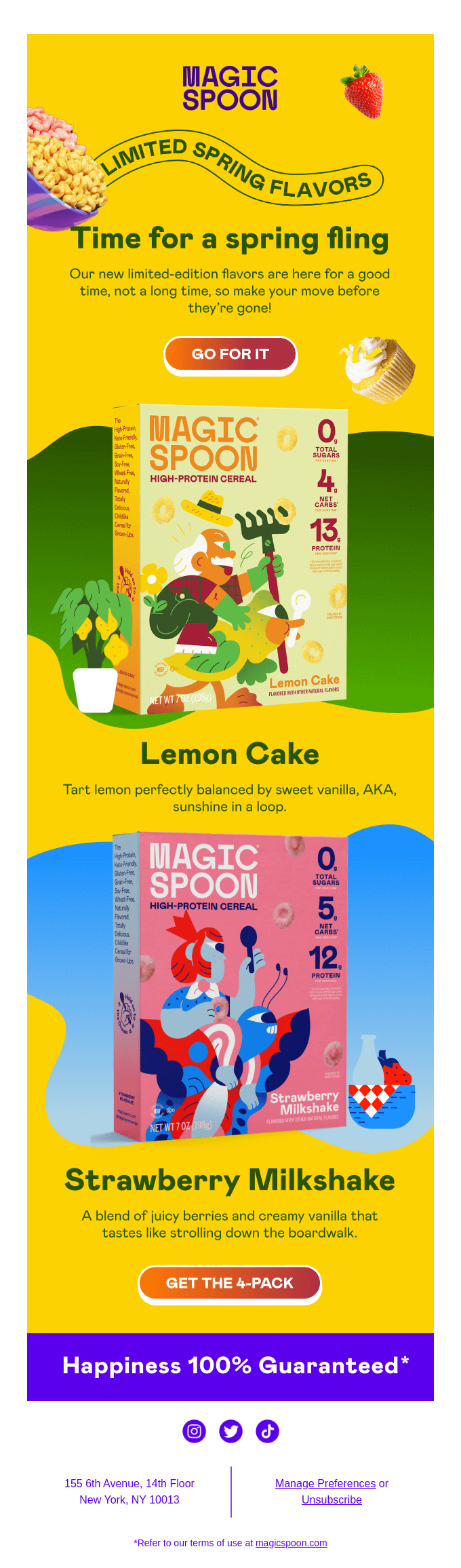 Email example for Cereal Day.