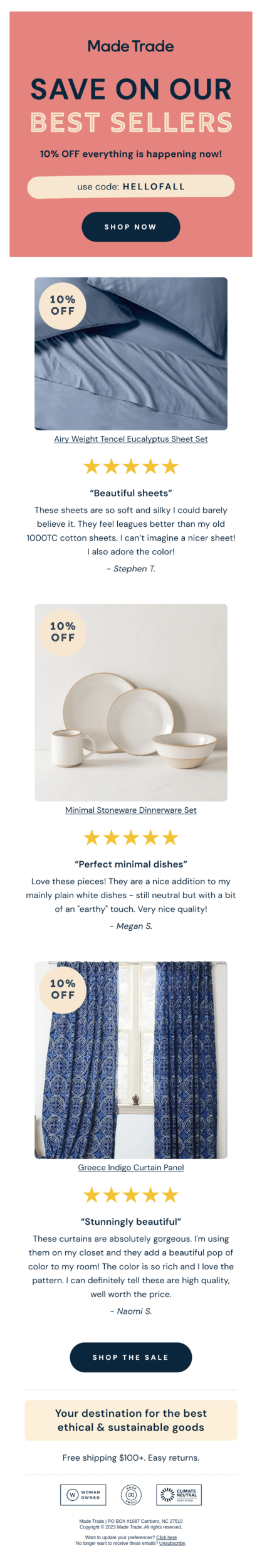 Example of cross-sell and upsell post-purchase email.