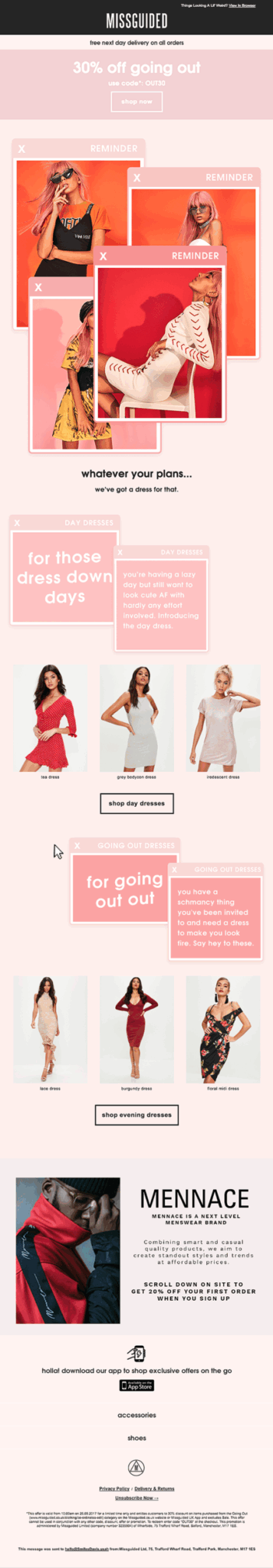 Email example for National Dress Day.