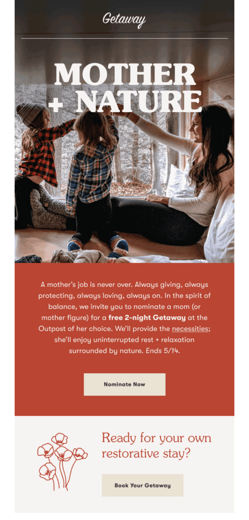 Enail example for Working moms Day.