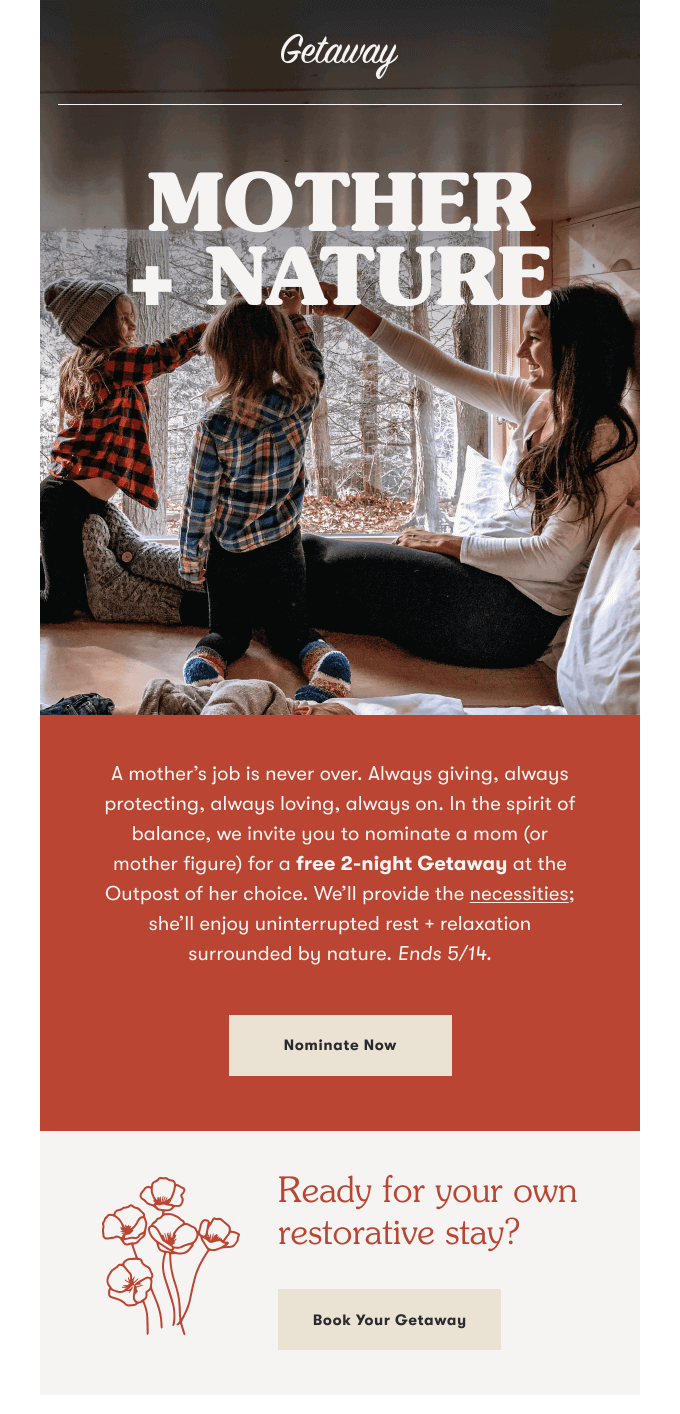 Enail example for Working moms Day.