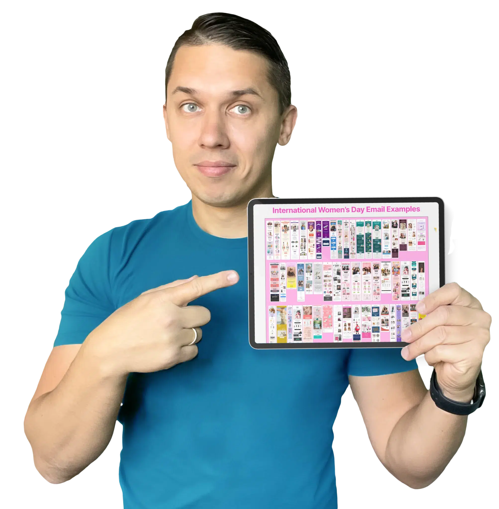 Andriy is pointing on email designs.