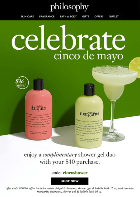 Cinco de Mayo Email Example from Philosophy.