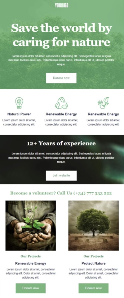 An example of Give Back with Advocacy and Community Focus in email.