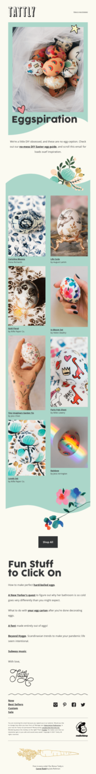 Inspirational Easter email from Tattly.