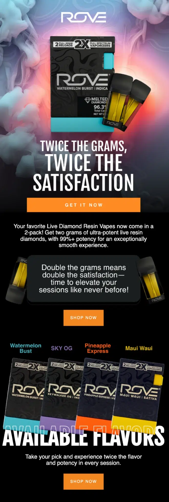 ROVE email design for case study.