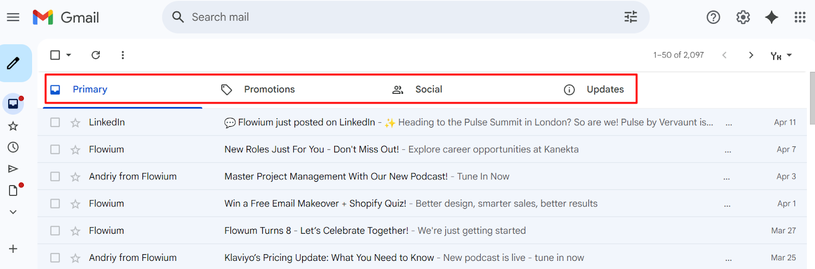 Gmail's Promotions page is an inbox category that includes promotional newsletters, deals, offers, and other mass emails with a call to action.