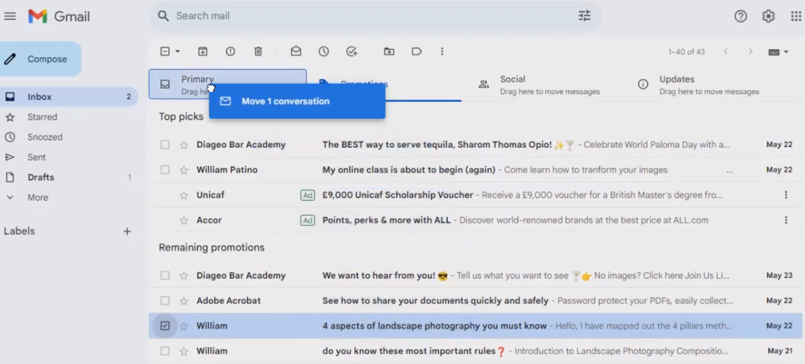 An image showing how to move promotions to primary.