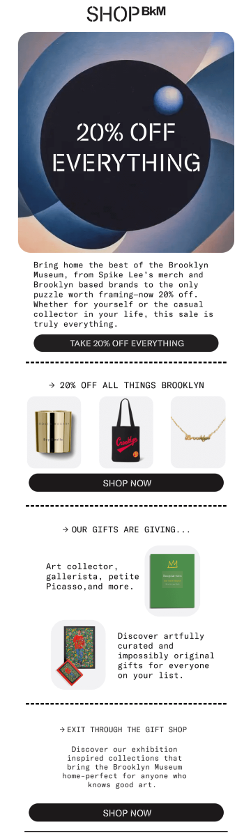 International Museum Day email example.