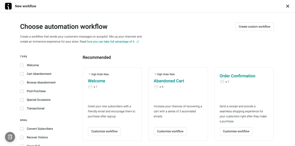 Omnisend's automation workflows.
