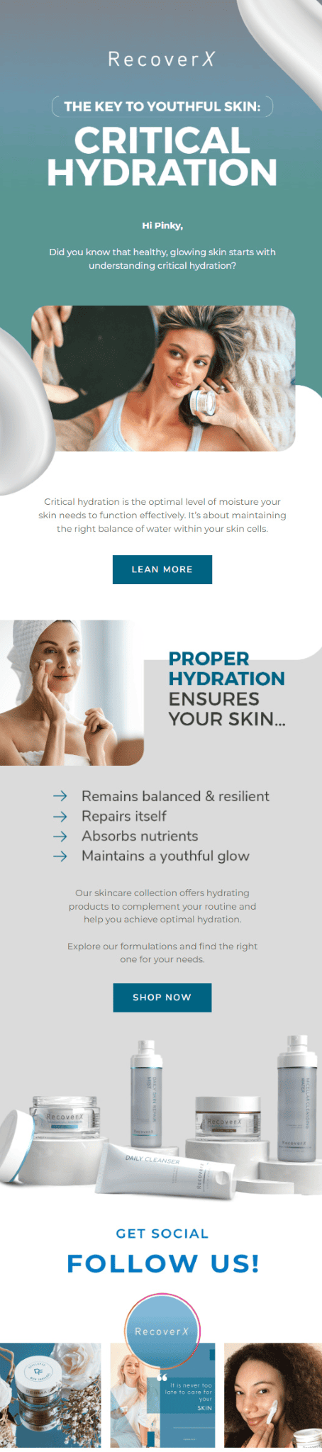 RecoverX email example for case study by Flowium.