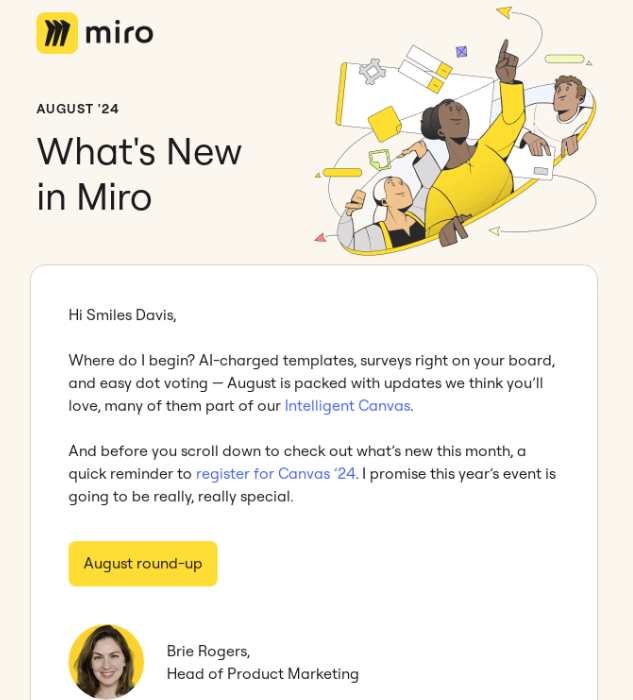 “What’s New?” B2B Email Example.