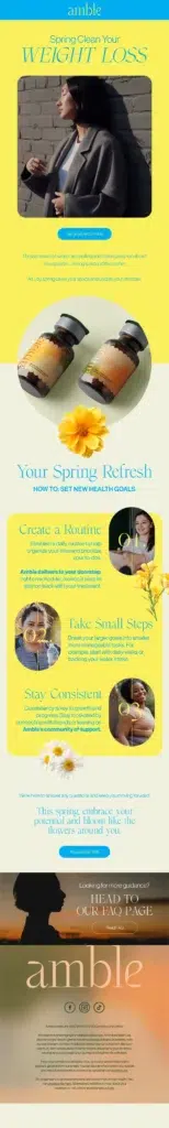 Cover for Amble brand email design.