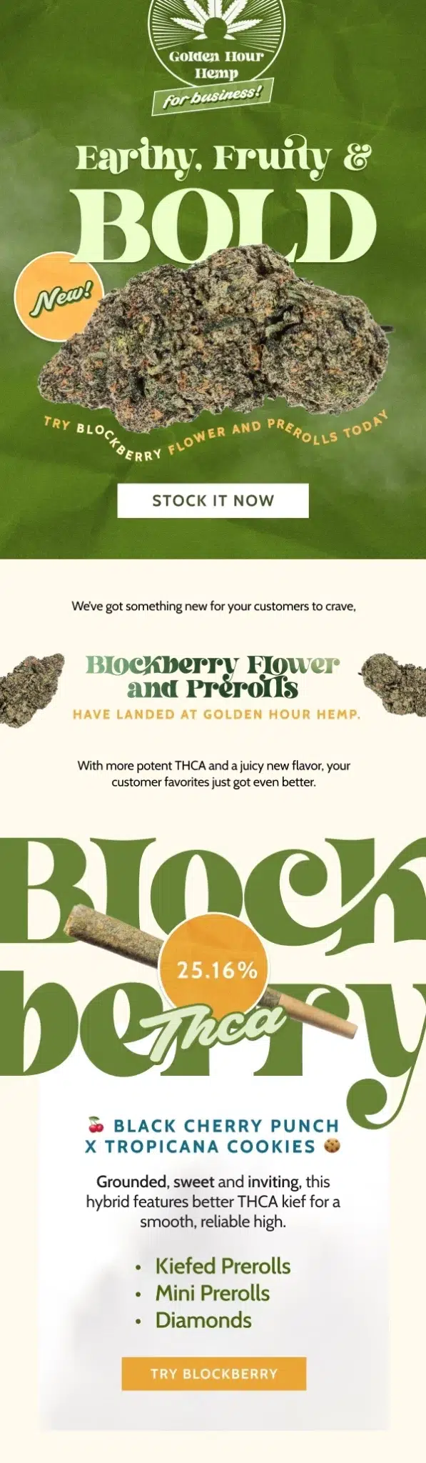 Cover for Golden Hemp brand email design.