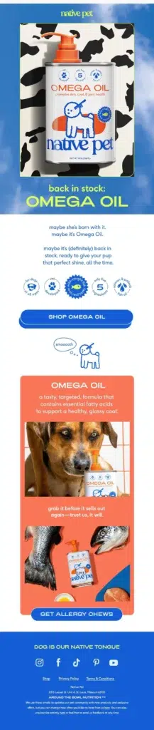 Cover for Native Pet brand email design.