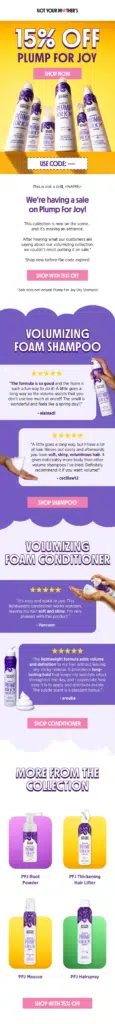 Cover for Not your Mothers brand email design.