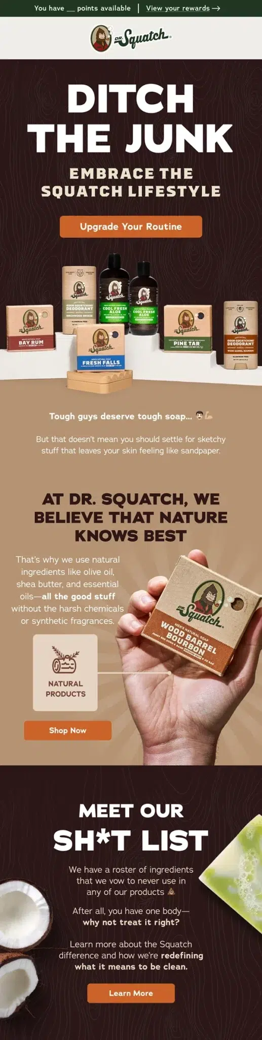 Cover for Squatch 2 brand email design.