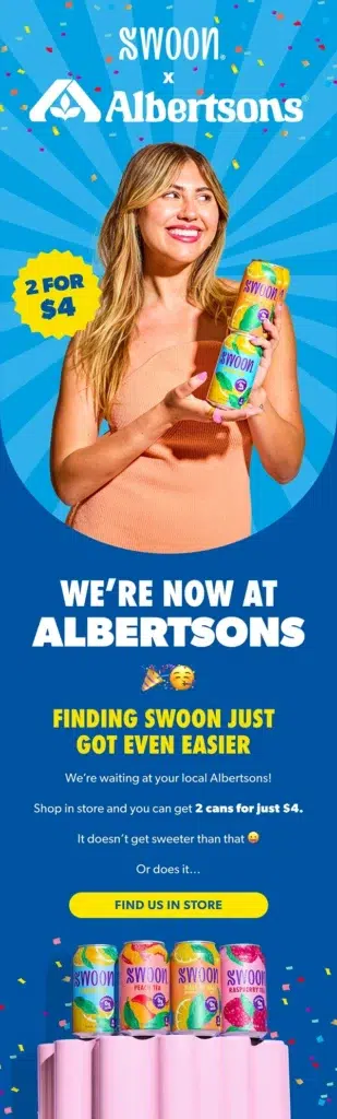 Cover for Swoon Albertsons brand email design.