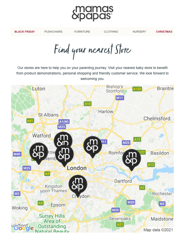 Geolocation targeting by mamas & papas.
