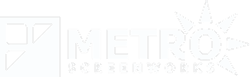 Metro Screenworks white logo.