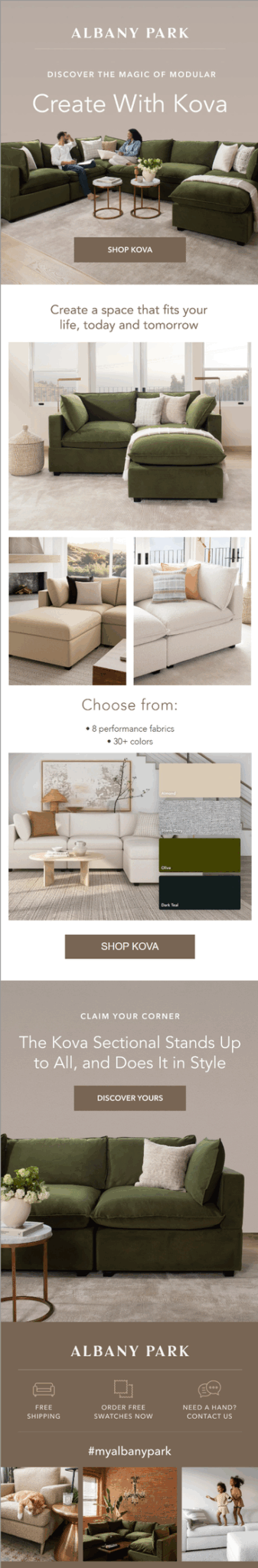 Email design for a home brand.