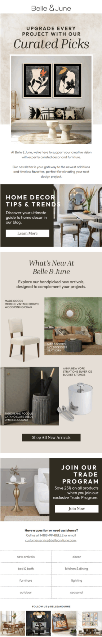 Home decord email example.