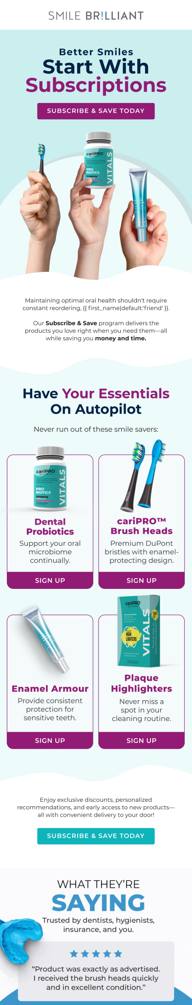 Email design with subscription by Smile Brilliant.