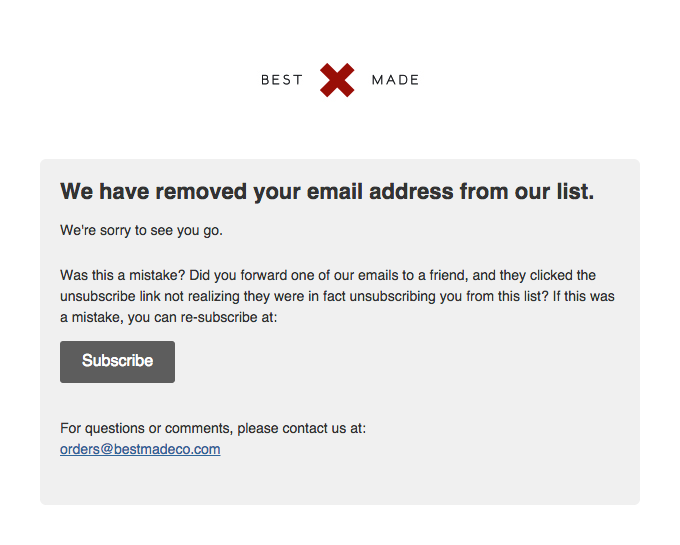 best-made unsubscribed.