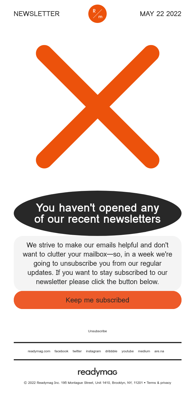 Readymag newsletter.