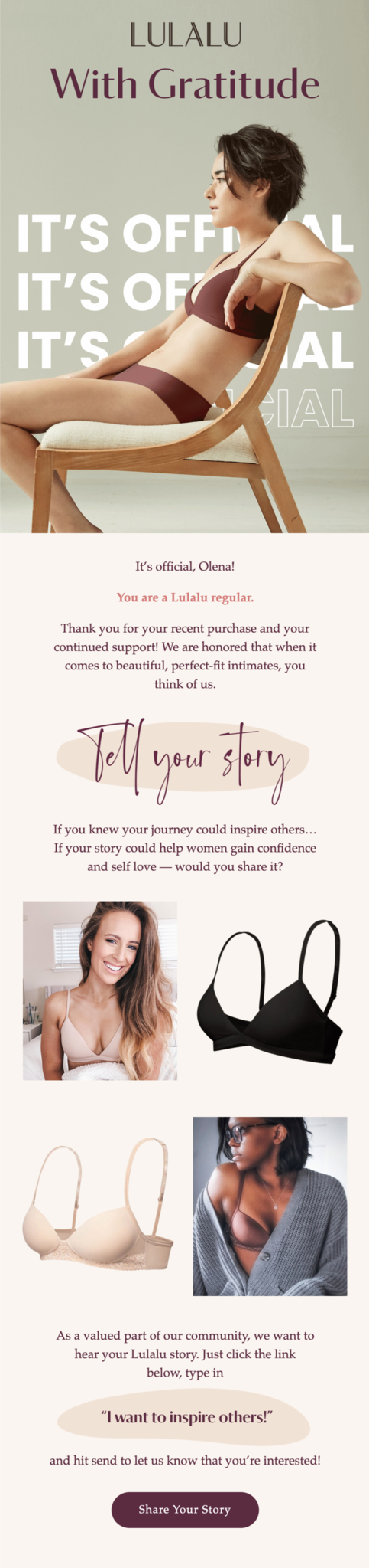 Email design for Lulalu.