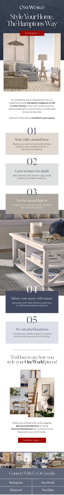 Home decor furniture email.