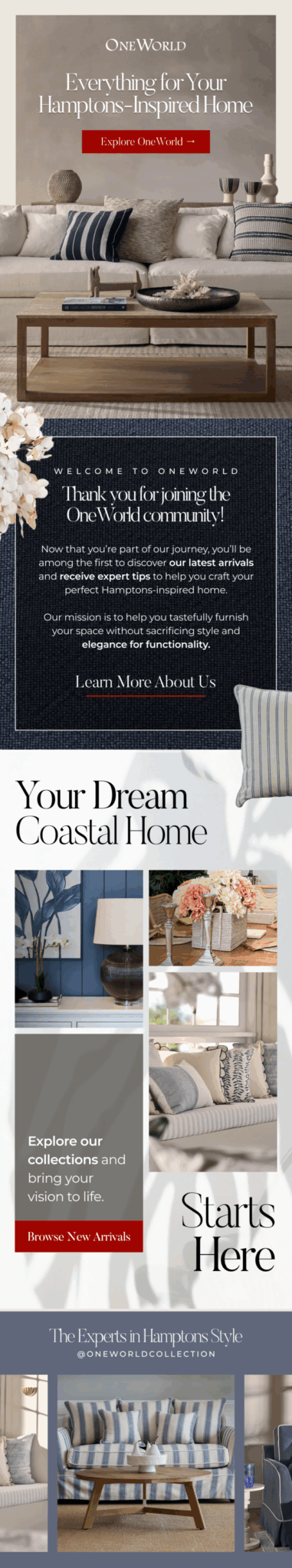 OneWorld email design.