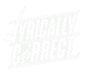 Lyrically Correct white logo.