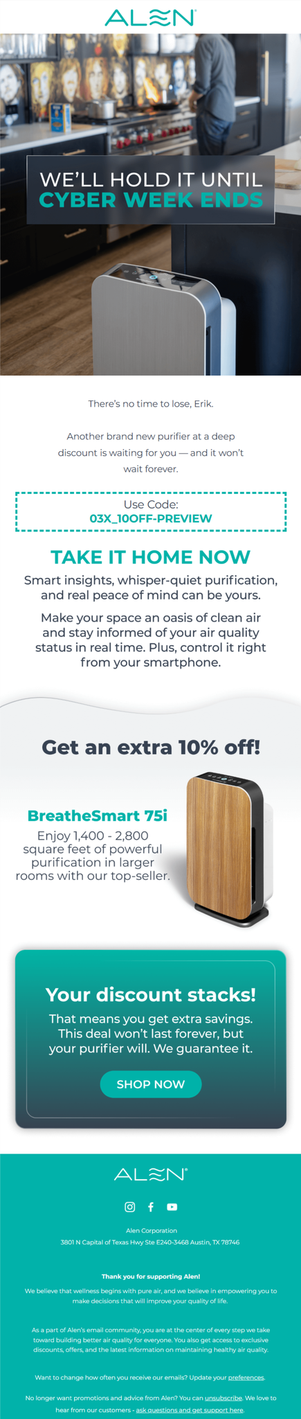 Black Friday email design for Alen.