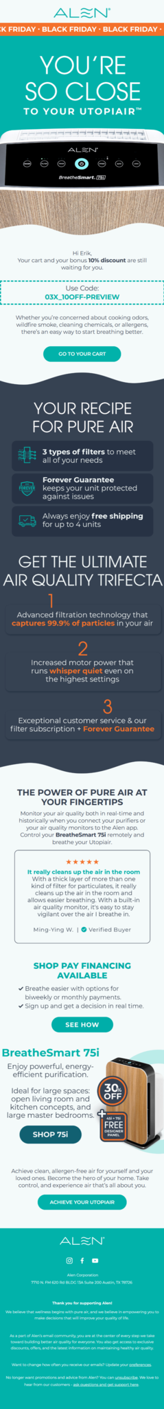 Alen email campaign.