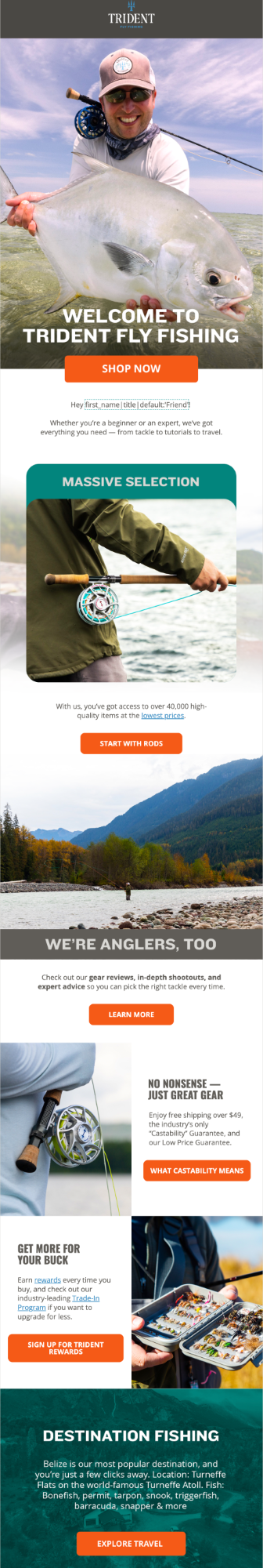 Email design for outdoor case study by Trident.