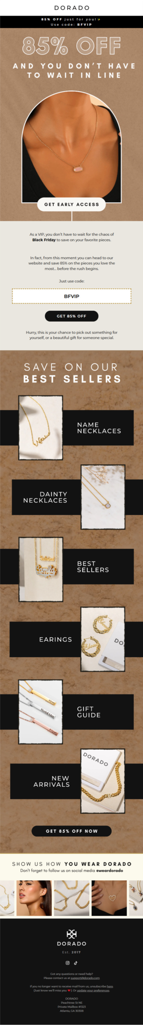 DORADO email design for BFCM br Flowium.