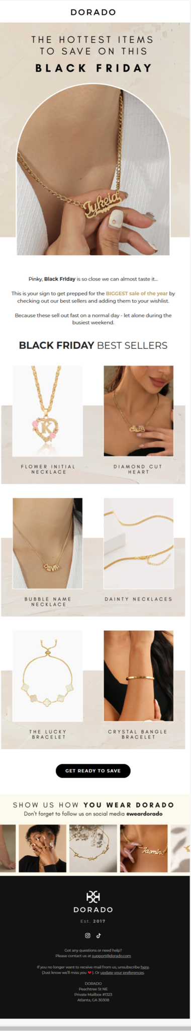 DORADO email design for BFCM br Flowium.