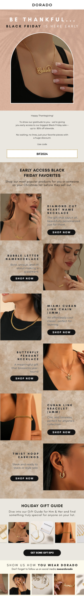 DORADO email design for BFCM br Flowium.