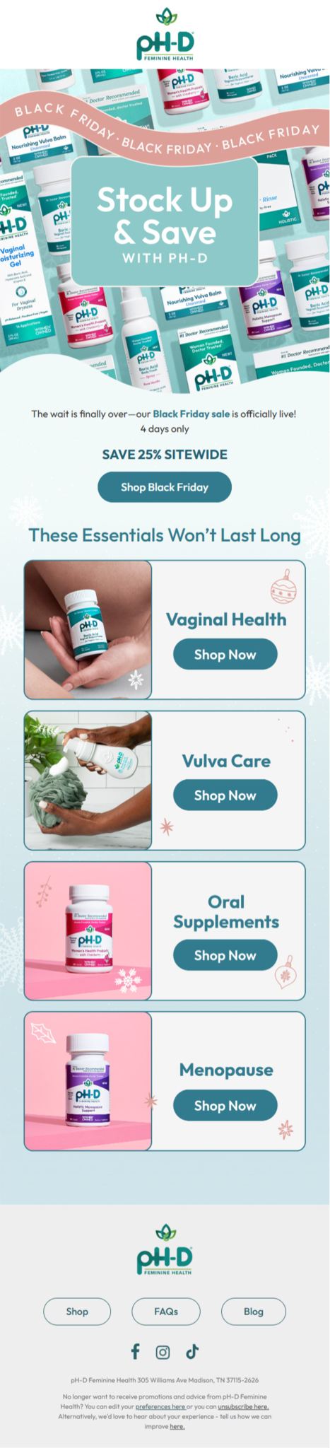 Email design for Black Friday by Flowium.