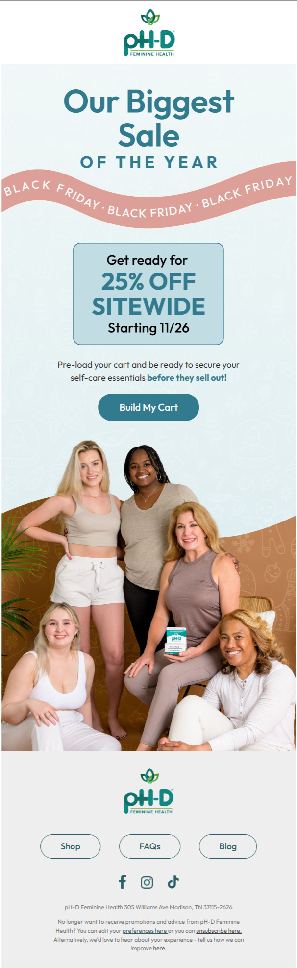 Email design for Black Friday by Flowium.