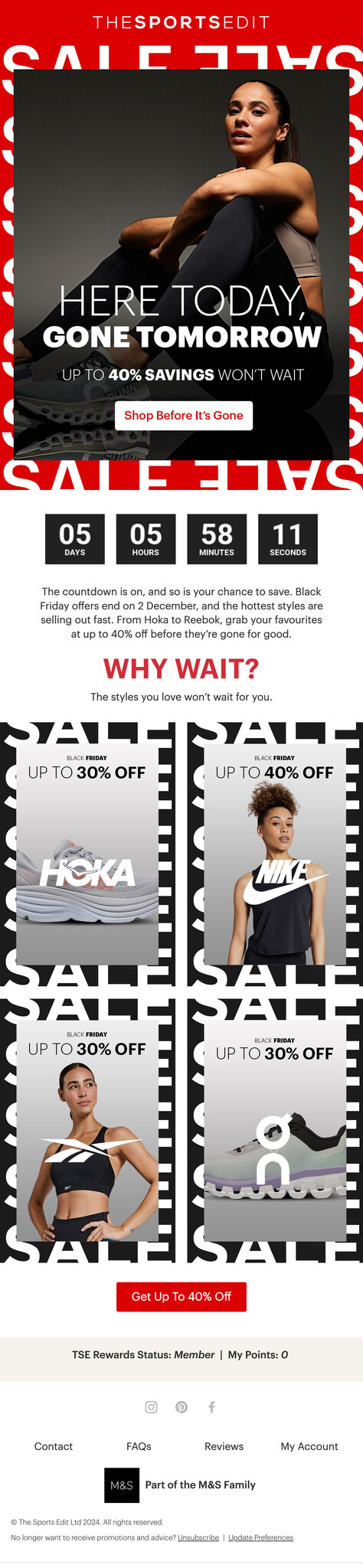 Email design for BFCM.