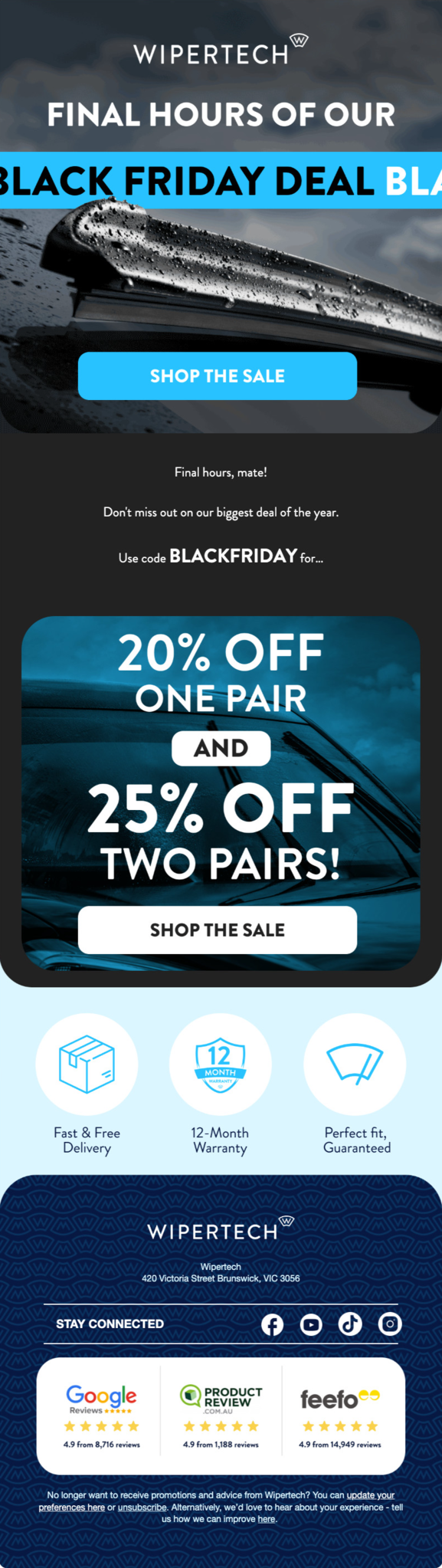 Wipertech email design by Flowium.